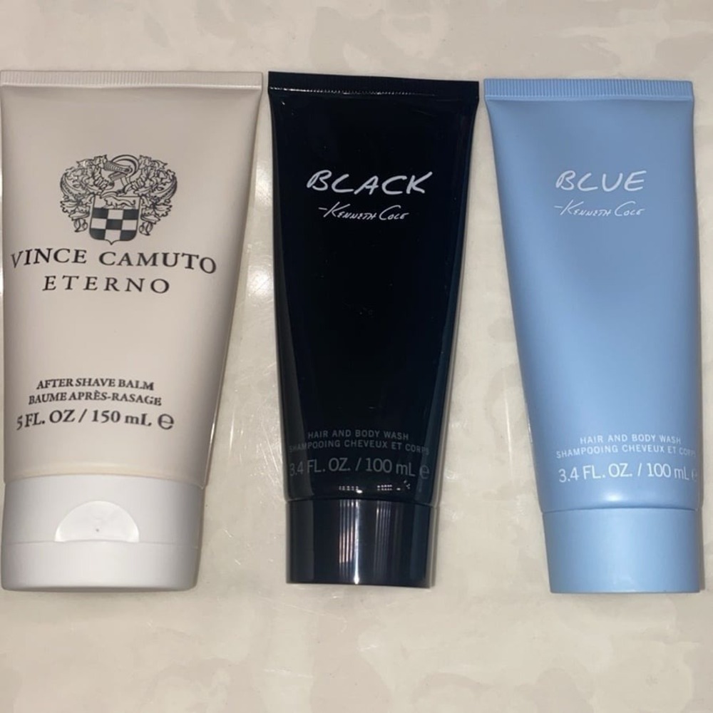 (Lot of 3) Kenneth Cole Men's body wash (2) and (1) Vince Camuto Aftershave Balm